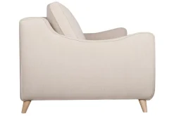 Miliboo Canapé Convertible|Voir Tous Les Canapés-Canapé convertible scandinave 3 places en tissu beige et bois clair avec matelas 10 cm VENDOME