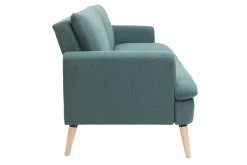 Miliboo Canapé Convertible|Voir Tous Les Canapés-Canapé convertible scandinave 3 places en tissu vert et bois clair STEWART
