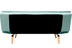 Miliboo Canapé Convertible|Voir Tous Les Canapés-Canapé convertible scandinave 3 places en tissu vert lagon et bois clair SENSO