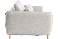 Miliboo Canapé Convertible|Voir Tous Les Canapés-Canapé convertible scandinave 3 places en tissu gris clair chiné et bois clair avec matelas 10 cm CREEP