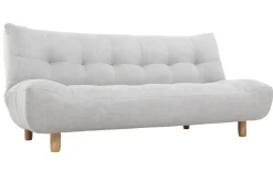 Miliboo Canapé Convertible|Voir Tous Les Canapés-Canapé convertible scandinave 3 places en tissu gris clair et bois clair YUMI