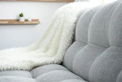 Miliboo Canapé Convertible|Voir Tous Les Canapés-Canapé convertible scandinave 3 places en tissu gris clair et bois clair YUMI