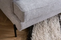 Miliboo Canapé D'angle|Voir Tous Les Canapés-Canapé d'angle design 5 places en tissu gris chiné et métal noir PUCHKINE