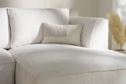 Miliboo Canapé D'angle|Voir Tous Les Canapés-Canapé d'angle droit design en tissu velours côtelé écru 3-4 places PANAM