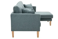 Miliboo Canapé D'angle|Voir Tous Les Canapés-Canapé d'angle droit déhoussable scandinave 4 places en tissu vert de gris et bois clair OSLO