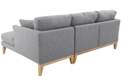 Miliboo Canapé D'angle|Voir Tous Les Canapés-Canapé d'angle droit déhoussable scandinave 4 places en tissu gris clair et bois clair OSLO