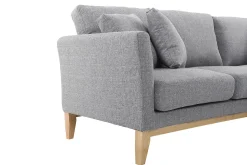 Miliboo Canapé D'angle|Voir Tous Les Canapés-Canapé d'angle droit déhoussable scandinave 4 places en tissu gris clair et bois clair OSLO