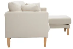 Miliboo Canapé D'angle|Voir Tous Les Canapés-Canapé d'angle droit déhoussable 4 places en tissu beige et bois clair OSLO
