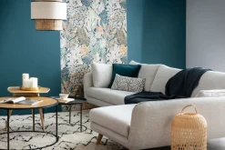 Miliboo Canapé D'angle|Voir Tous Les Canapés-Canapé d'angle droit scandinave 5 places en tissu gris clair chiné et bois clair CREEP