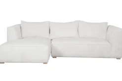 Miliboo Canapé D'angle|Voir Tous Les Canapés-Canapé d'angle gauche design en tissu velours côtelé écru 3-4 places PANAM