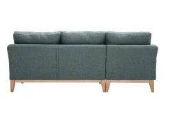 Miliboo Canapé D'angle|Voir Tous Les Canapés-Canapé d'angle gauche déhoussable scandinave en tissu vert de gris et bois clair 3-4 places OSLO