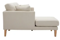 Miliboo Canapé D'angle|Voir Tous Les Canapés-Canapé d'angle gauche scandinave en tissu beige déhoussable et bois clair 3-4 places OSLO