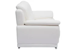 Miliboo Canapé Cuir|Voir Tous Les Canapés-Canapé design 2 places en cuir blanc et acier chromé TAMARA