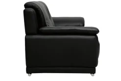 Miliboo Canapé Cuir|Voir Tous Les Canapés-Canapé design 3 places en cuir noir et acier chromé TAMARA