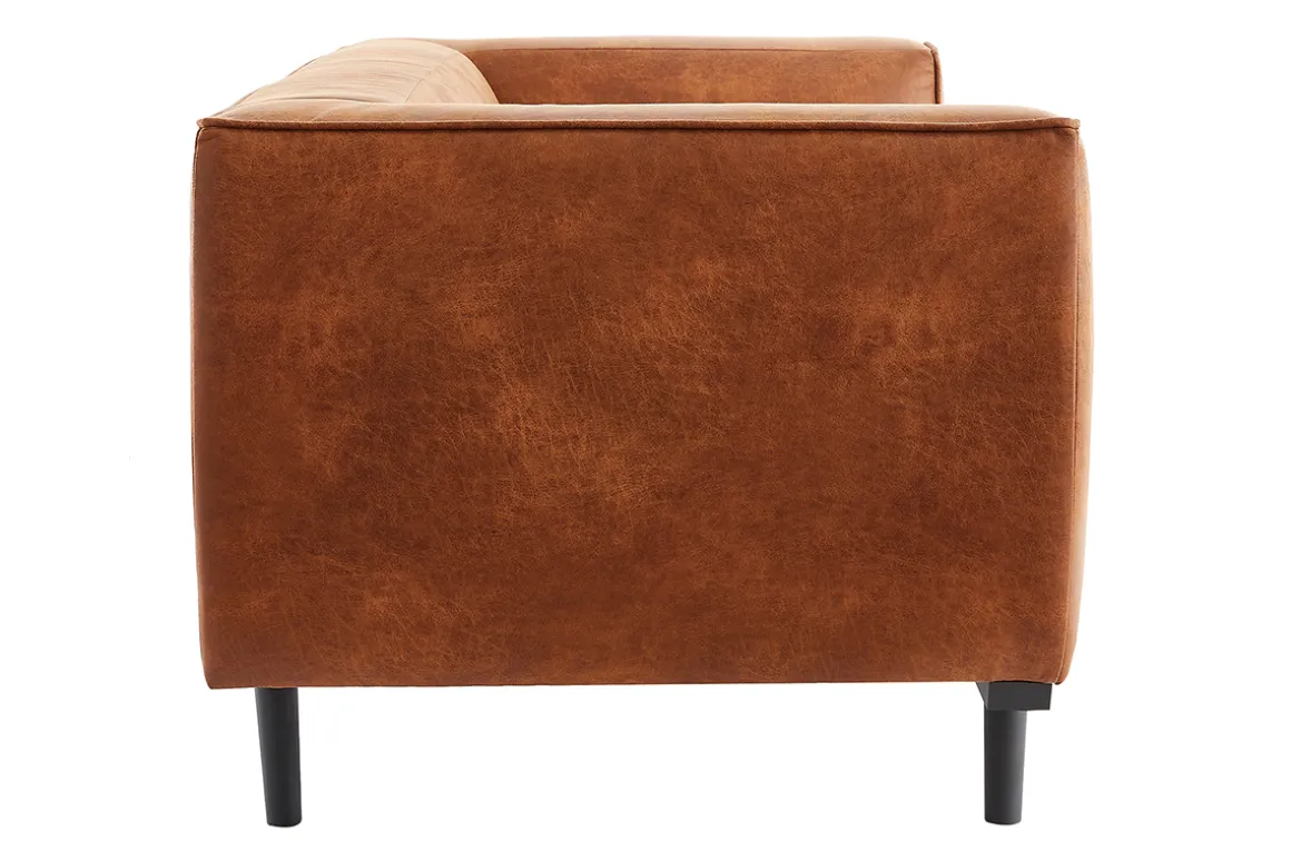 Miliboo Canapé Cuir|Voir Tous Les Canapés-Canapé design 2-3 places en cuir aspect vieilli marron cognac MORRIS