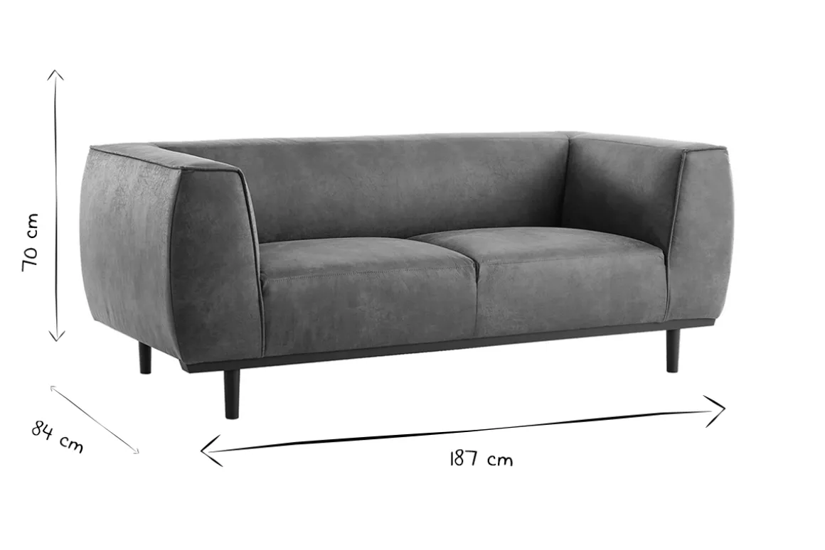 Miliboo Canapé Cuir|Voir Tous Les Canapés-Canapé design 2-3 places en cuir aspect vieilli marron cognac MORRIS