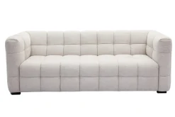 Miliboo Canapé Design|Voir Tous Les Canapés-Canapé design 3 places en tissu effet velours texturé beige CORTO