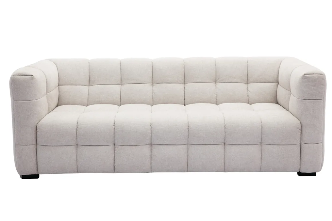 Miliboo Canapé Design|Voir Tous Les Canapés-Canapé design 3 places en tissu effet velours texturé beige CORTO