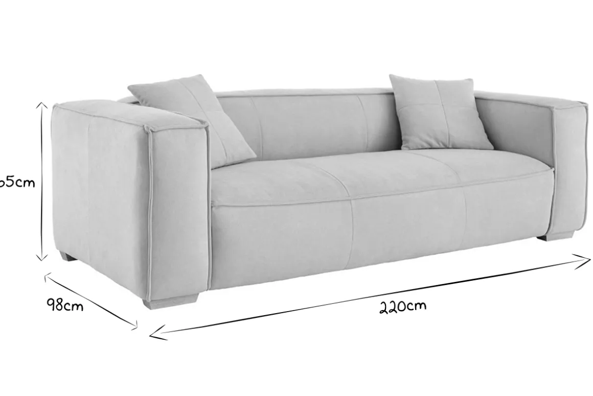 Miliboo Canapé Design|Voir Tous Les Canapés-Canapé design 3 places en tissu effet velours naturel et bois clair COBAIN