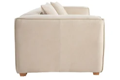 Miliboo Canapé Design|Voir Tous Les Canapés-Canapé design 3 places en tissu effet velours naturel et bois clair COBAIN