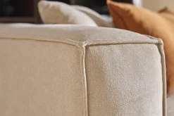 Miliboo Canapé Design|Voir Tous Les Canapés-Canapé design 3 places en tissu effet velours naturel et bois clair COBAIN