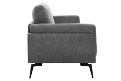 Miliboo Canapé Design|Voir Tous Les Canapés-Canapé design 3 places en tissu effet velours texturé gris et métal noir MOSCO