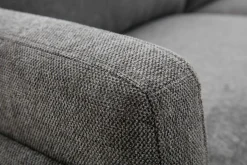 Miliboo Canapé Design|Voir Tous Les Canapés-Canapé design 3 places en tissu effet velours texturé gris et métal noir MOSCO