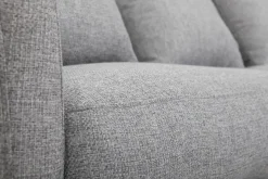Miliboo Canapé Design|Voir Tous Les Canapés-Canapé design 3 places en tissu gris clair et acier chromé VOLUPT