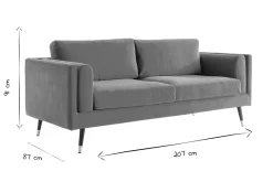 Miliboo Canapé Design|Voir Tous Les Canapés-Canapé design 3 places en tissu beige, bois noir et métal doré STING