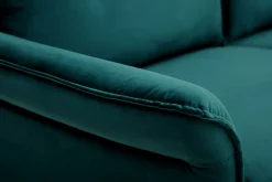 Miliboo Canapé Design|Voir Tous Les Canapés-Canapé design 3 places en tissu velours bleu pétrole CLIFF
