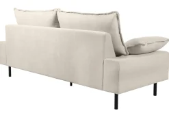 Miliboo Canapé Design|Voir Tous Les Canapés-Canapé design 3 places en tissu effet velours beige et métal noir DORY