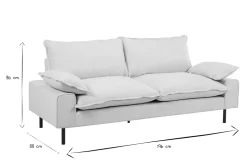 Miliboo Canapé Design|Voir Tous Les Canapés-Canapé design 3 places en tissu effet velours beige et métal noir DORY