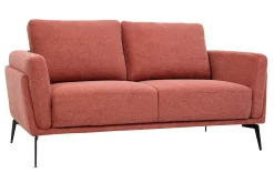 Miliboo Canapé Design|Voir Tous Les Canapés-Canapé design 2 places en tissu effet velours texturé terracotta et métal noir MOSCO