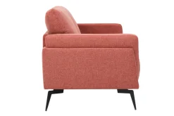 Miliboo Canapé Design|Voir Tous Les Canapés-Canapé design 2 places en tissu effet velours texturé terracotta et métal noir MOSCO