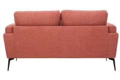 Miliboo Canapé Design|Voir Tous Les Canapés-Canapé design 2 places en tissu effet velours texturé terracotta et métal noir MOSCO