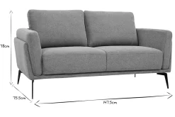 Miliboo Canapé Design|Voir Tous Les Canapés-Canapé design 2 places en tissu effet velours texturé terracotta et métal noir MOSCO