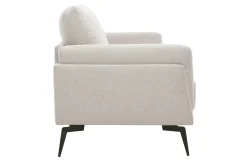 Miliboo Canapé Design|Voir Tous Les Canapés-Canapé design 3 places en tissu effet velours texturé beige et métal noir MOSCO