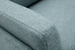 Miliboo Canapé Design|Voir Tous Les Canapés-Canapé design 2 places en tissu vert de gris et métal noir MOSCO