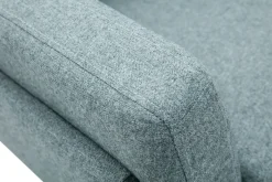 Miliboo Canapé Design|Voir Tous Les Canapés-Canapé design 3 places en tissu vert de gris et métal noir MOSCO