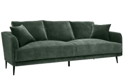 Miliboo Canapé Design|Voir Tous Les Canapés-Canapé design 3 places en tissu vert kaki et métal noir JERRY