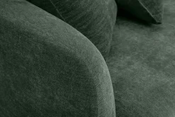 Miliboo Canapé Design|Voir Tous Les Canapés-Canapé design 3 places en tissu vert kaki et métal noir JERRY