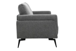 Miliboo Canapé Design|Voir Tous Les Canapés-Canapé design 2 places en tissu effet velours texturé gris foncé et métal noir MOSCO