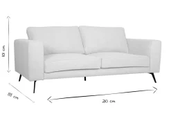 Miliboo Canapé Design|Voir Tous Les Canapés-Canapé design 4 places L210cm en tissu beige et métal noir OSMANN