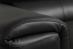 Miliboo Canapé Cuir|Voir Tous Les Canapés-Canapé design avec têtières ajustables 3 places en cuir noir et acier chromé NEVADA