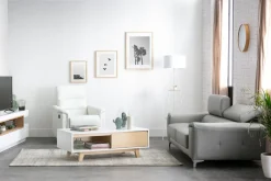 Miliboo Canapé Cuir|Voir Tous Les Canapés-Canapé design avec têtières ajustables 3 places en cuir noir et acier chromé NEVADA