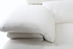 Miliboo Canapé Cuir|Voir Tous Les Canapés-Canapé design avec têtières ajustables 3 places cuir blanc et acier chromé EWING