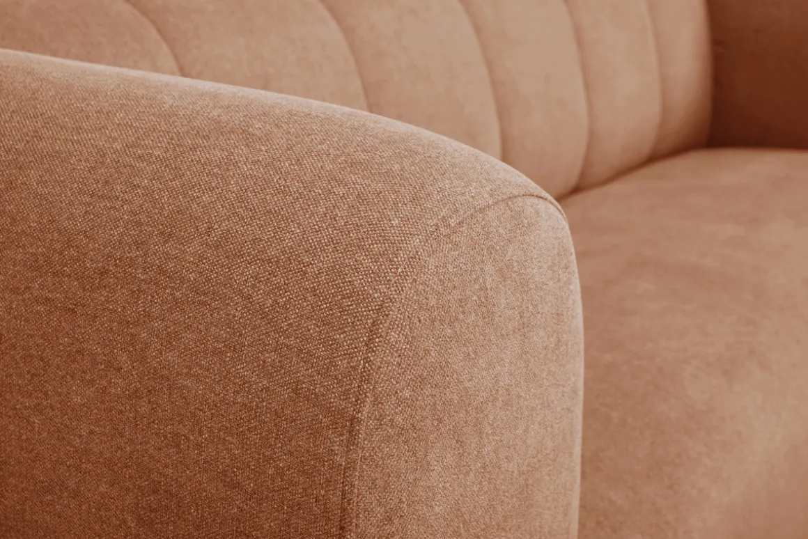 Miliboo Canapé Design|Voir Tous Les Canapés-Canapé design en tissu effet velours terracotta 3-4 places OLIVEIRO