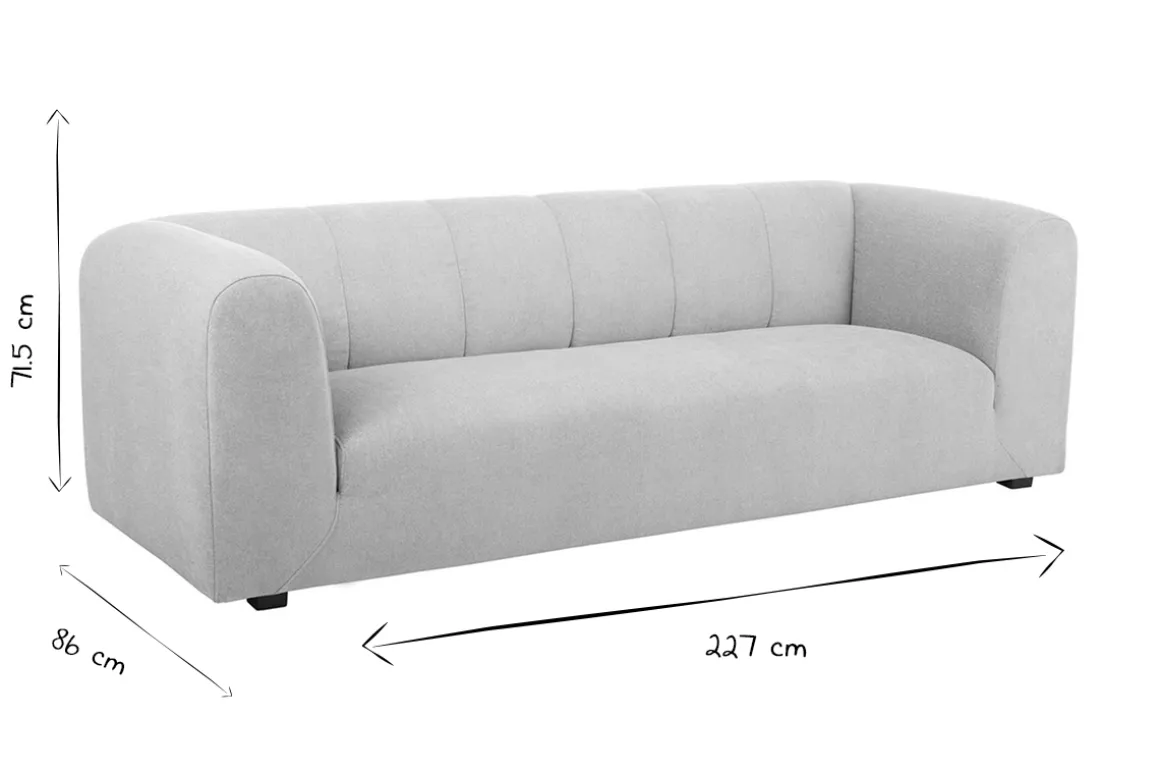 Miliboo Canapé Design|Voir Tous Les Canapés-Canapé design en tissu effet velours beige 3-4 places OLIVEIRO