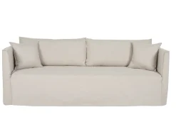 Miliboo Canapé Design|Voir Tous Les Canapés-Canapé déhoussable 4-5 places en tissu beige ADELE