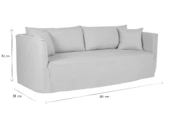 Miliboo Canapé Design|Voir Tous Les Canapés-Canapé déhoussable 4-5 places en tissu beige ADELE